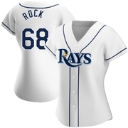 Joe Rock Women's Tampa Bay Rays Home Jersey - White Authentic