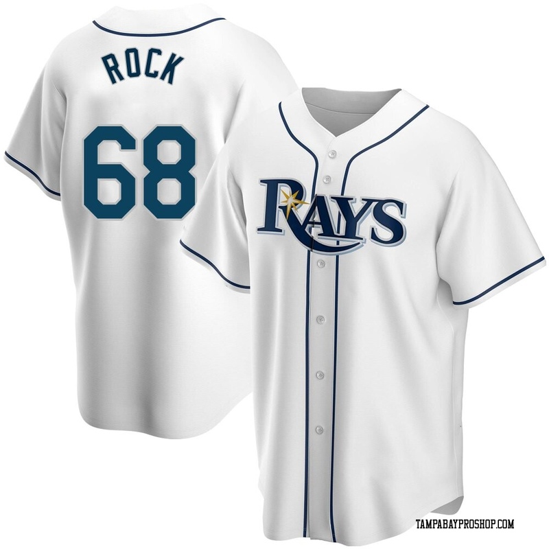 Joe Rock Youth Tampa Bay Rays Home Jersey - White Replica