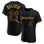 Jonny DeLuca Men's Tampa Bay Rays Snake Skin City Jersey - Black Authentic