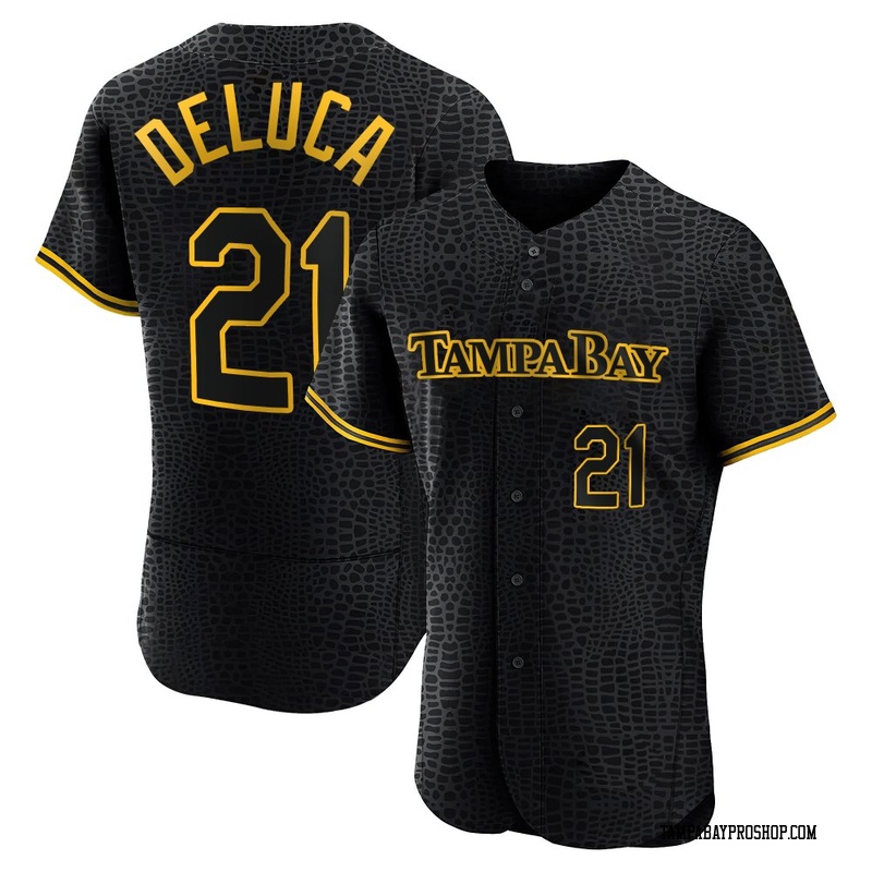Jonny DeLuca Men's Tampa Bay Rays Snake Skin City Jersey - Black Authentic