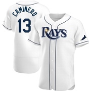 Junior Caminero Men's Tampa Bay Rays Home Jersey - White Authentic