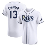 Junior Caminero Men's Tampa Bay Rays Home Jersey - White Elite