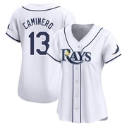 Junior Caminero Women's Tampa Bay Rays Home Jersey - White Limited