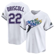 Logan Driscoll Youth Tampa Bay Rays Throwback Cooperstown Jersey - White Limited