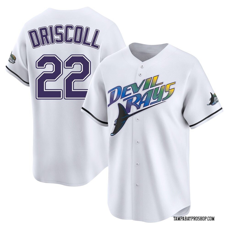 Logan Driscoll Youth Tampa Bay Rays Throwback Cooperstown Jersey - White Limited