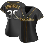 Manuel Rodriguez Women's Tampa Bay Rays Alternate Jersey - Black Golden Replica