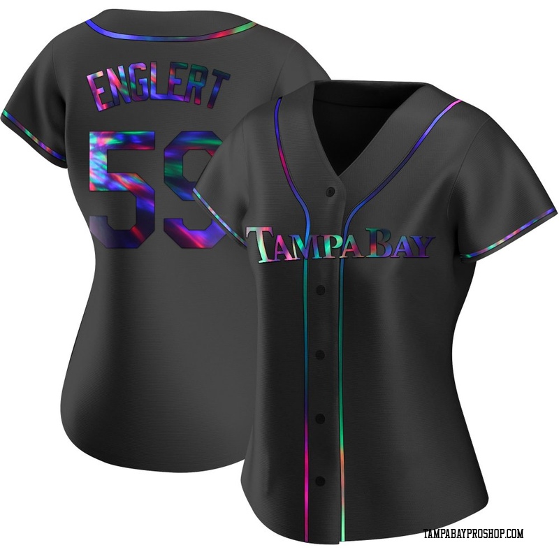Mason Englert Women's Tampa Bay Rays Alternate Jersey - Black Holographic Replica