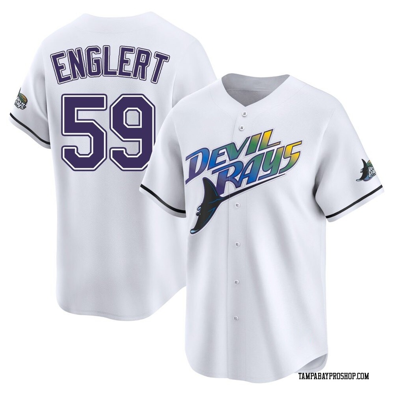 Mason Englert Youth Tampa Bay Rays Throwback Cooperstown Jersey - White Limited