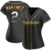 Michael Martinez Women's Tampa Bay Rays Alternate Jersey - Black Golden Replica