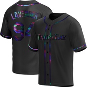 Nathan Lavender Men's Tampa Bay Rays Alternate Jersey - Black Holographic Replica