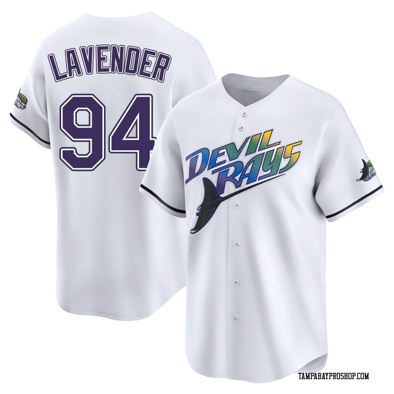 Nathan Lavender Men's Tampa Bay Rays Throwback Cooperstown Jersey - White Limited
