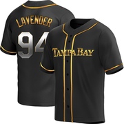 Nathan Lavender Youth Tampa Bay Rays Alternate Jersey - Black Golden Replica