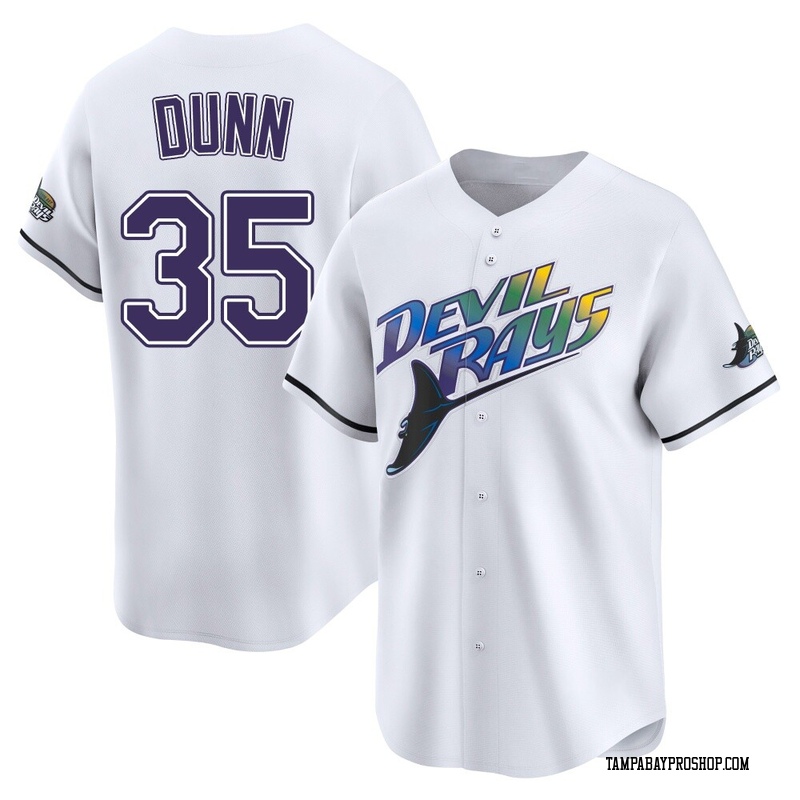 Oliver Dunn Men's Tampa Bay Rays Throwback Cooperstown Jersey - White Limited