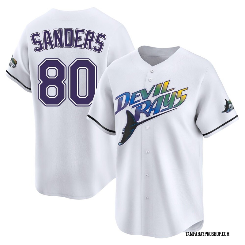 Phoenix Sanders Men's Tampa Bay Rays Throwback Cooperstown Jersey - White Limited