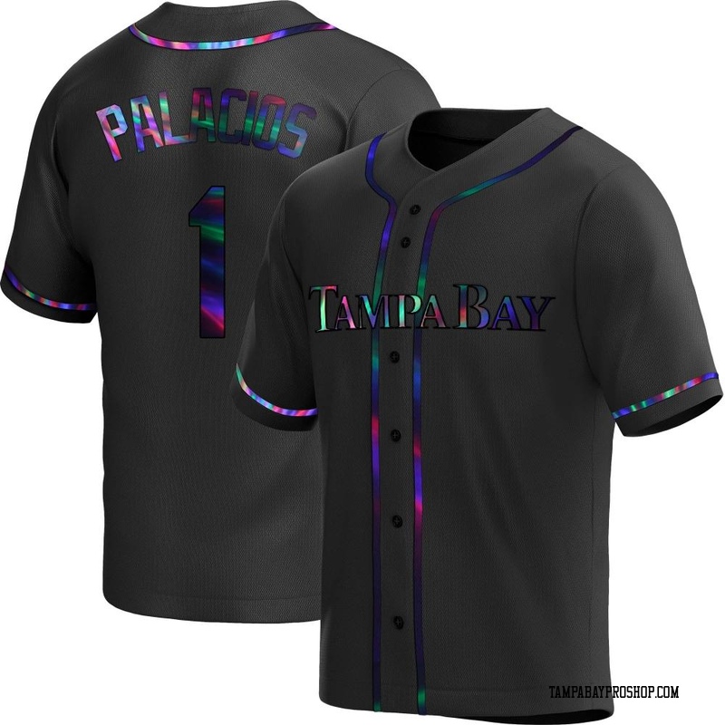 Richie Palacios Men's Tampa Bay Rays Alternate Jersey - Black Holographic Replica