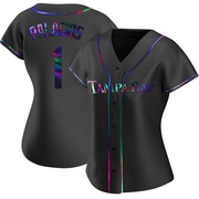 Richie Palacios Women's Tampa Bay Rays Alternate Jersey - Black Holographic Replica