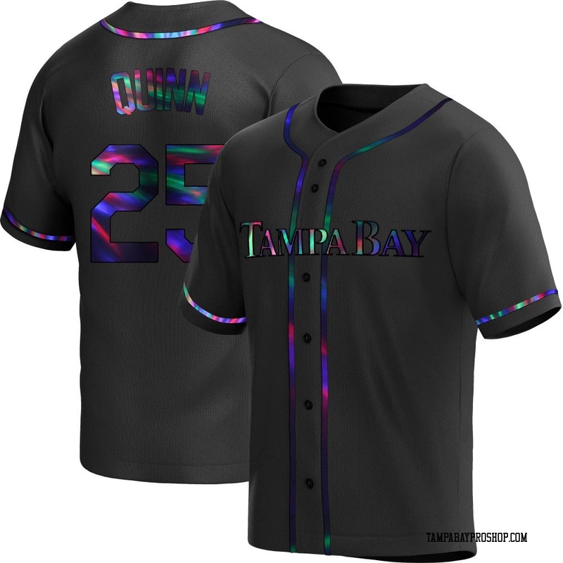 Roman Quinn Men's Tampa Bay Rays Alternate Jersey - Black Holographic Replica