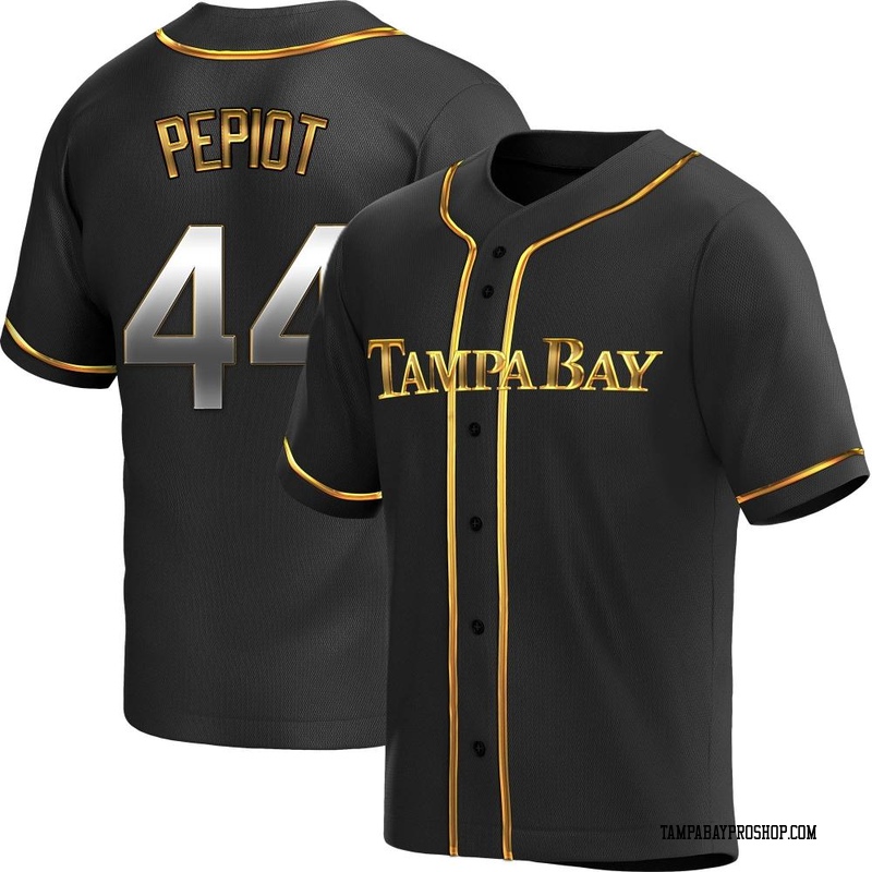 Ryan Pepiot Men's Tampa Bay Rays Alternate Jersey - Black Golden Replica