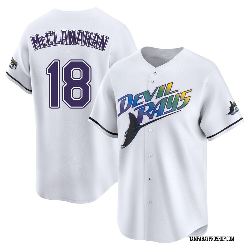 Shane McClanahan Men's Tampa Bay Rays Throwback Cooperstown Jersey - White Limited