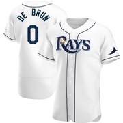 Slater de Brun Men's Tampa Bay Rays Home Jersey - White Authentic