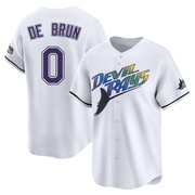 Slater de Brun Men's Tampa Bay Rays Throwback Cooperstown Jersey - White Limited