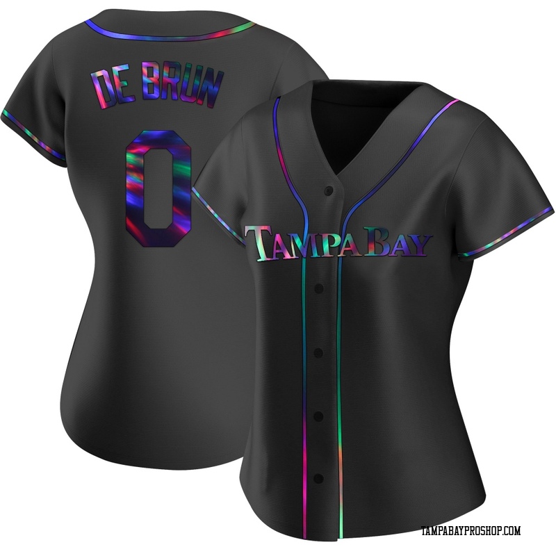 Slater de Brun Women's Tampa Bay Rays Alternate Jersey - Black Holographic Replica