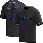 Slater de Brun Youth Tampa Bay Rays Alternate Jersey - Black Holographic Replica
