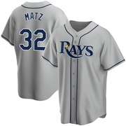 Steven Matz Men's Tampa Bay Rays Road Jersey - Gray Replica