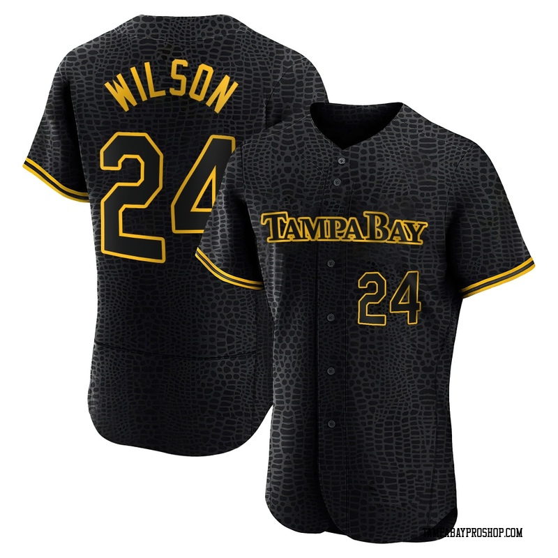Steven Wilson Men's Tampa Bay Rays Snake Skin City Jersey - Black Authentic