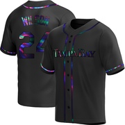 Steven Wilson Youth Tampa Bay Rays Alternate Jersey - Black Holographic Replica