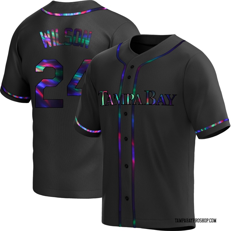 Steven Wilson Youth Tampa Bay Rays Alternate Jersey - Black Holographic Replica