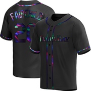 Stuart Fairchild Men's Tampa Bay Rays Alternate Jersey - Black Holographic Replica