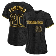 Stuart Fairchild Women's Tampa Bay Rays Snake Skin City Jersey - Black Authentic