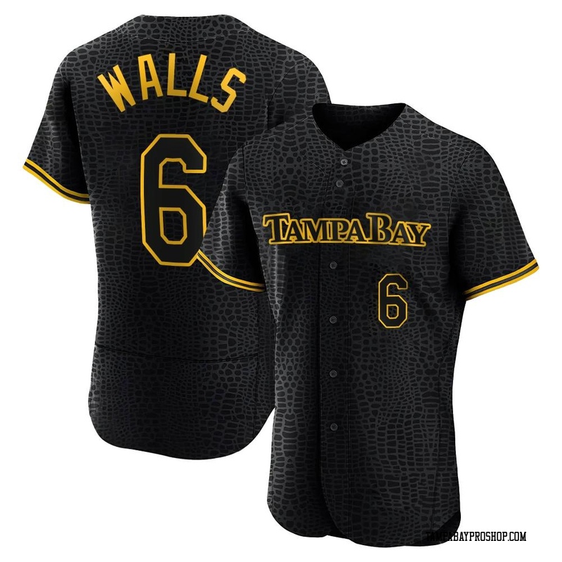 Taylor Walls Men's Tampa Bay Rays Snake Skin City Jersey - Black Authentic