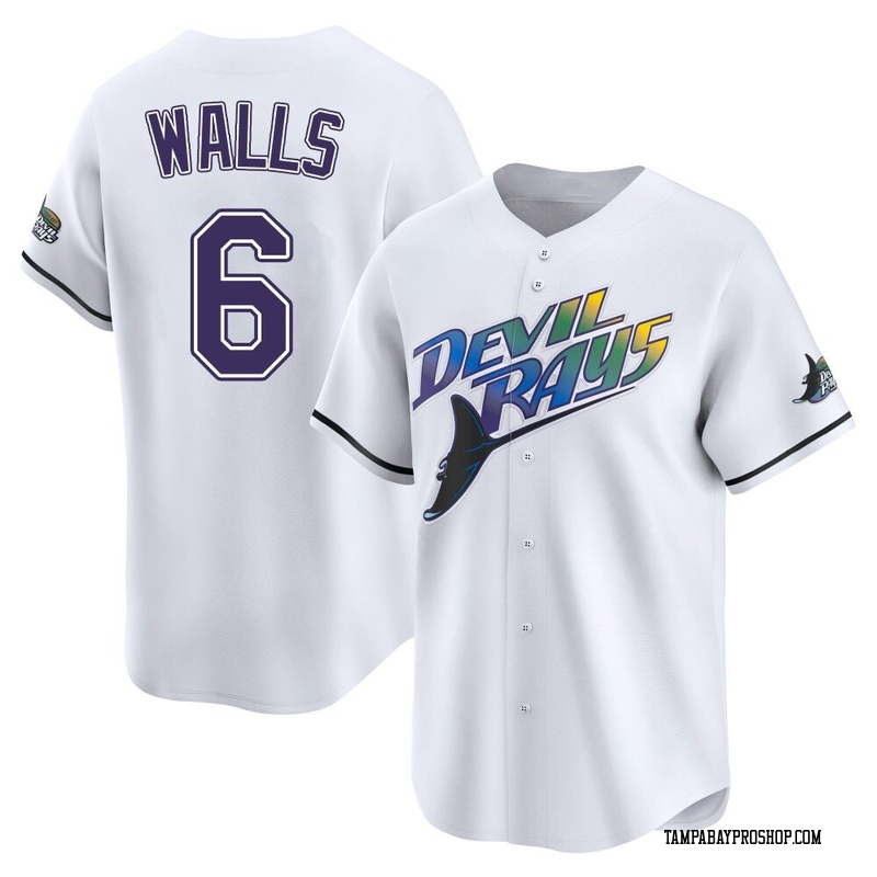 Taylor Walls Men's Tampa Bay Rays Throwback Cooperstown Jersey - White Limited
