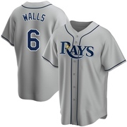 Taylor Walls Youth Tampa Bay Rays Road Jersey - Gray Replica