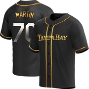 Trevor Martin Men's Tampa Bay Rays Alternate Jersey - Black Golden Replica