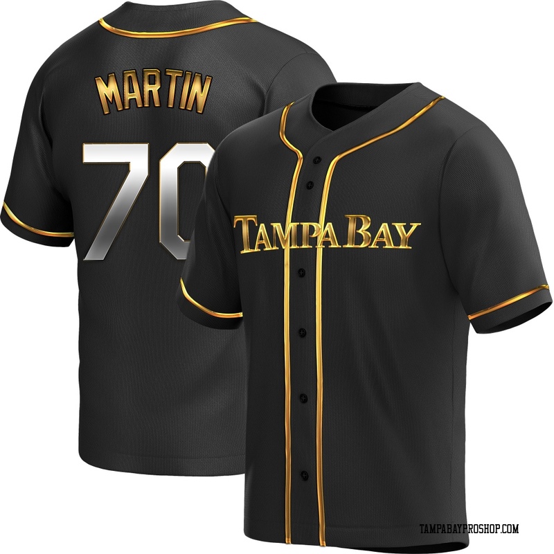 Trevor Martin Youth Tampa Bay Rays Alternate Jersey - Black Golden Replica