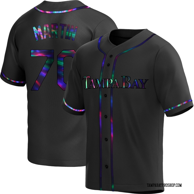 Trevor Martin Youth Tampa Bay Rays Alternate Jersey - Black Holographic Replica