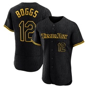 Wade Boggs Men's Tampa Bay Rays Snake Skin City Jersey - Black Authentic