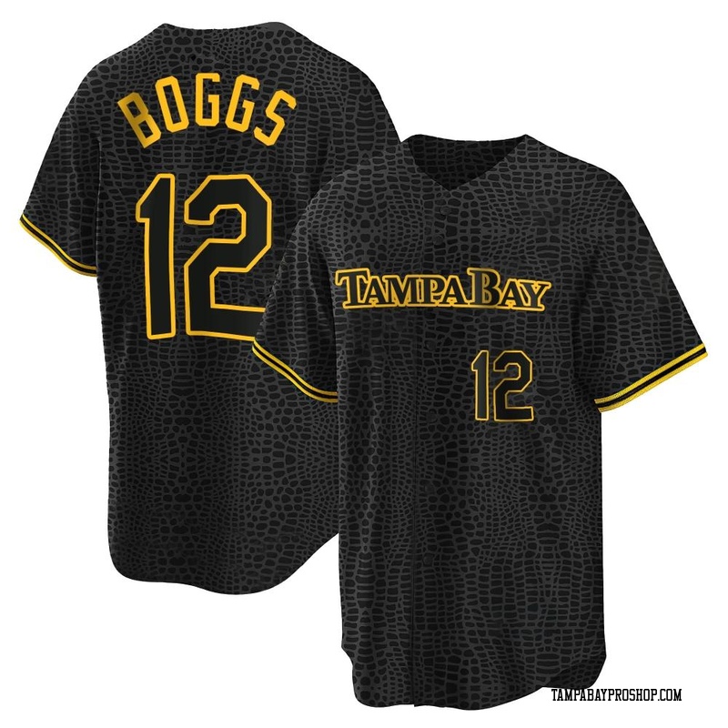 Wade Boggs Men's Tampa Bay Rays Snake Skin City Jersey - Black Replica