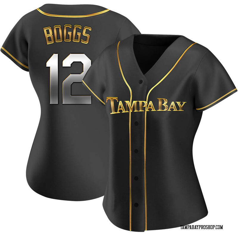 Wade Boggs Women's Tampa Bay Rays Alternate Jersey - Black Golden Replica