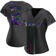 Wade Boggs Women's Tampa Bay Rays Alternate Jersey - Black Holographic Replica
