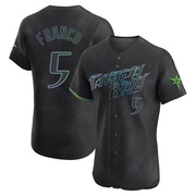 Wander Franco Men's Tampa Bay Rays 2024 City Connect Jersey - Charcoal Elite