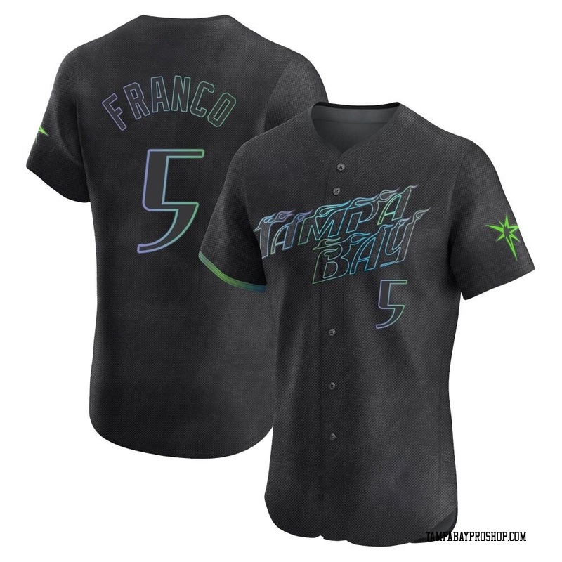 Wander Franco Men's Tampa Bay Rays 2024 City Connect Jersey - Charcoal Elite
