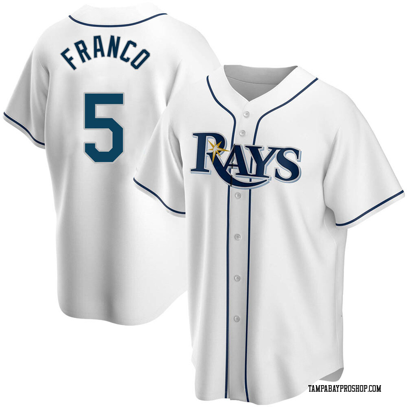 Wander Franco Men's Tampa Bay Rays Home Jersey White Replica