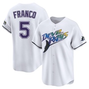 Wander Franco Men's Tampa Bay Rays Throwback Cooperstown Jersey - White Limited