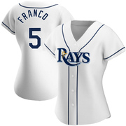 Wander Franco Women's Tampa Bay Rays Home Jersey - White Replica