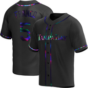 Wander Franco Youth Tampa Bay Rays Alternate Jersey - Black Holographic Replica