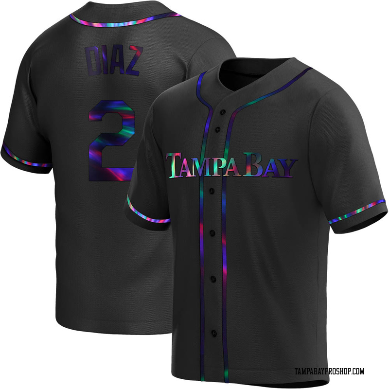 Yandy Diaz Men's Tampa Bay Rays Alternate Jersey - Black Holographic Replica